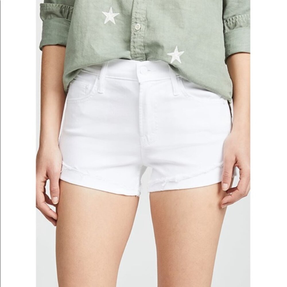 New Mother White The Rascal Slit Flip Short Glass Slipper 30 denim jeans